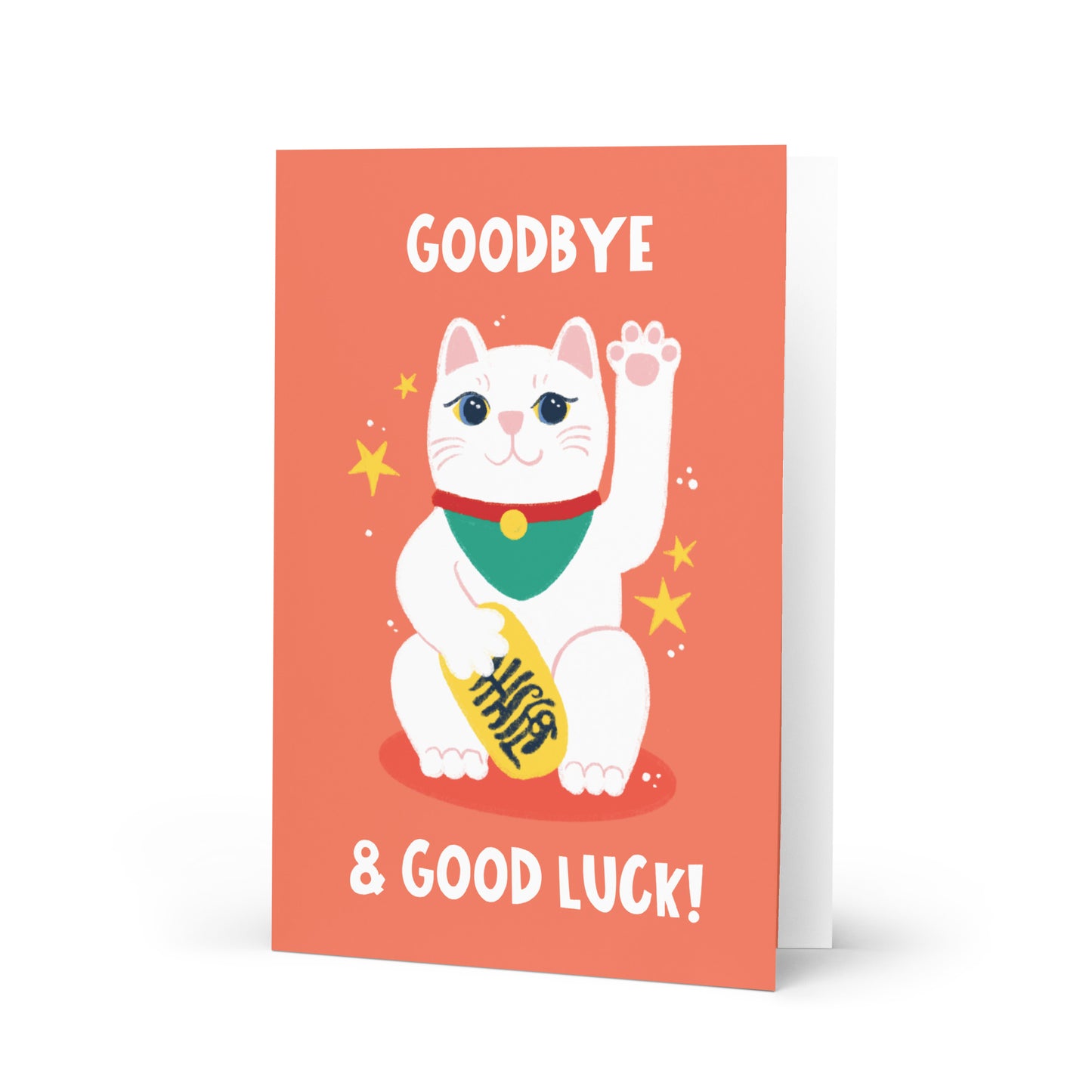 Goodbye & Good Luck Chinese Cat Card
