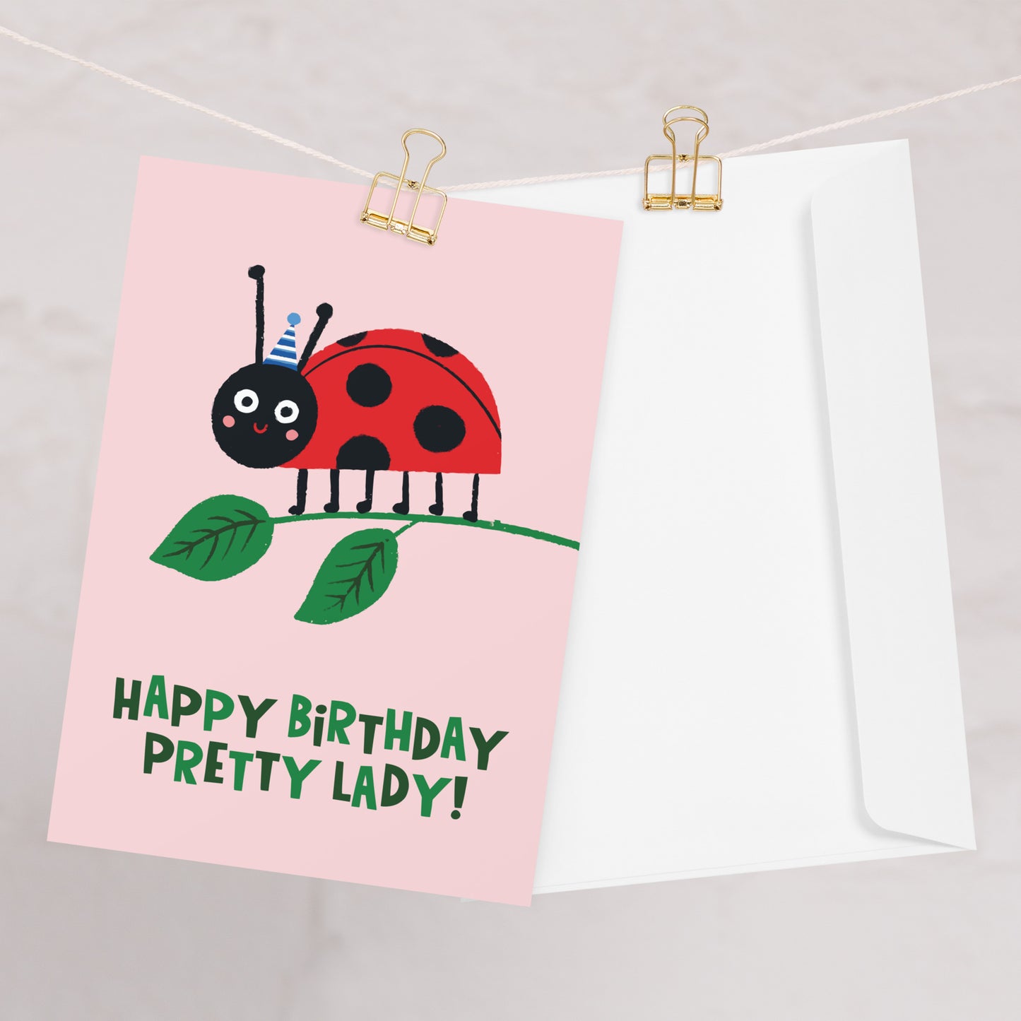 Happy Birthday Pretty Lady - Ladybird Card