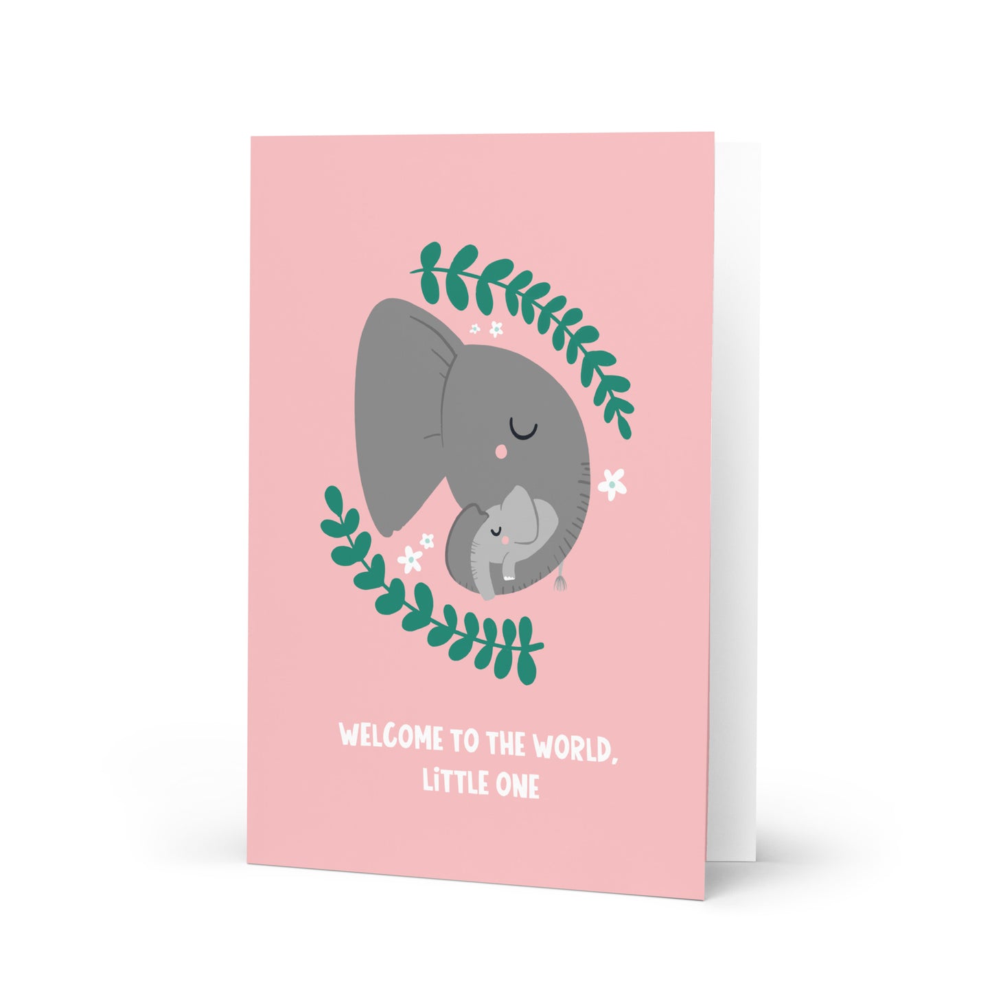 Cute New Baby Card For New Parents - Elephants - Welcome Little One