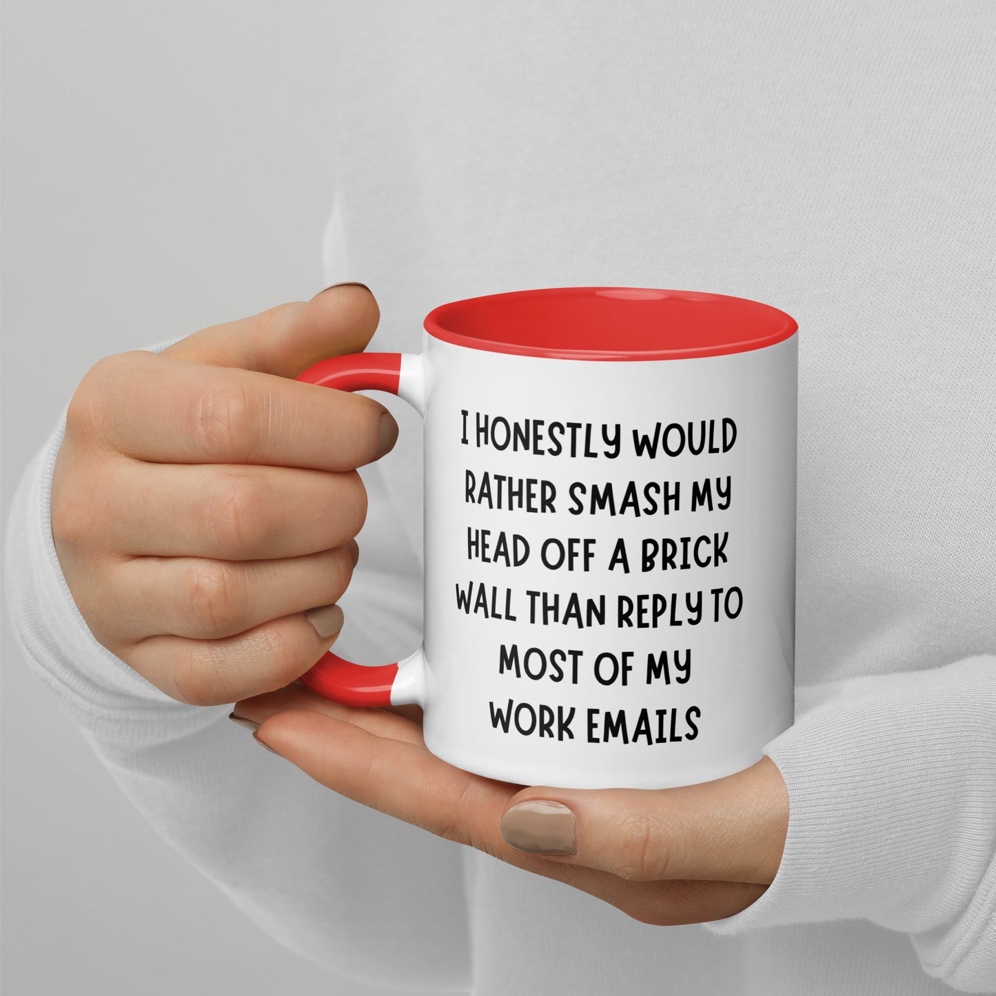 Smash Head Brick Wall Emails Mug