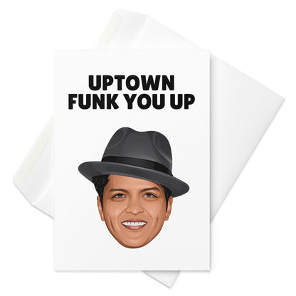 Bruno Mars Uptown Funk Greetings Card