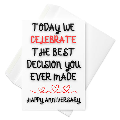 Best Decision Anniversary Card - Unique Funny Novelty Design