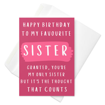 Cheeky Sister Birthday Card