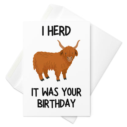 Highland Cow Birthday Card