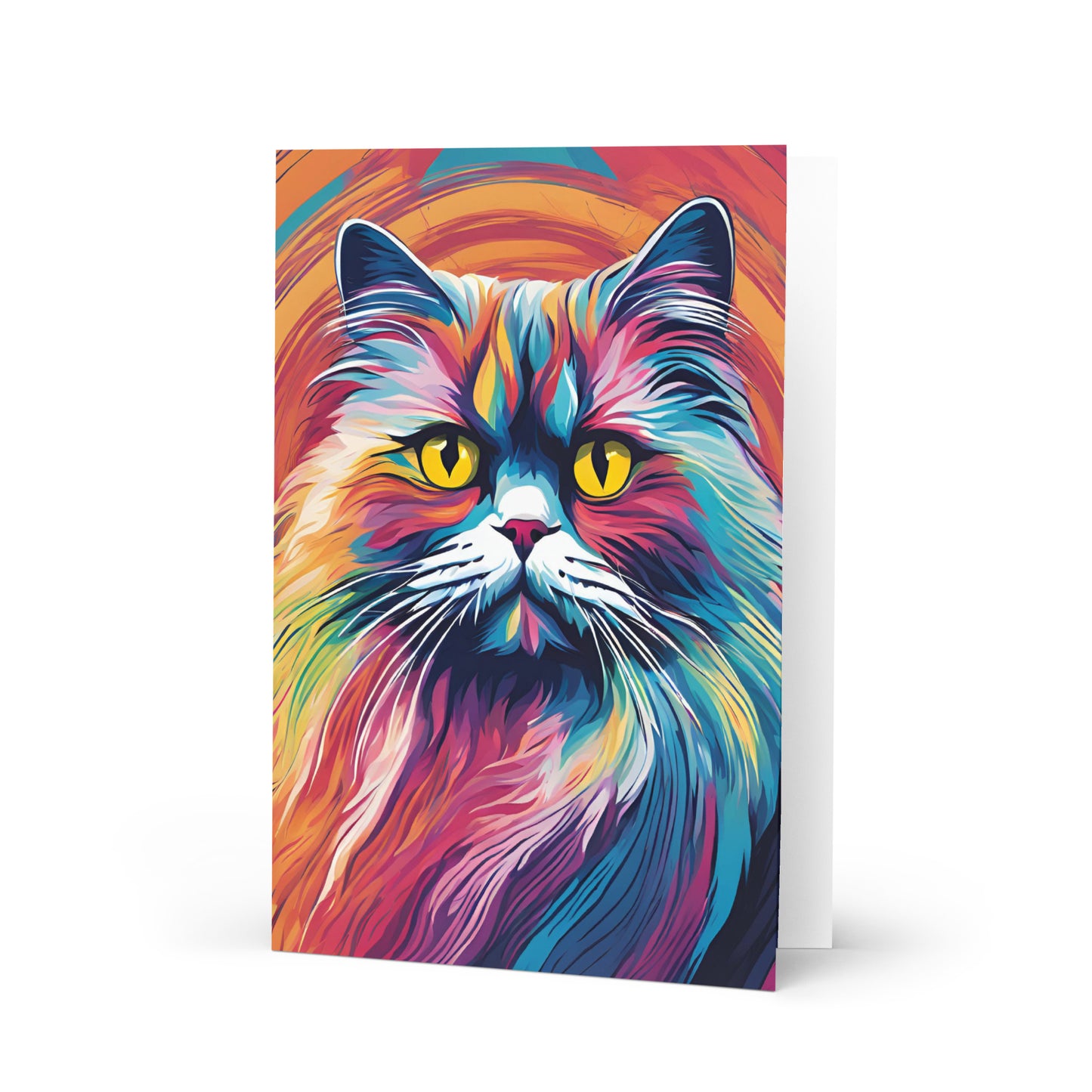 Abstract Persian Cat Card