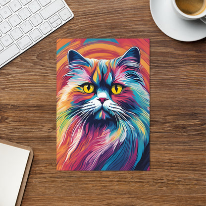 Abstract Persian Cat Card