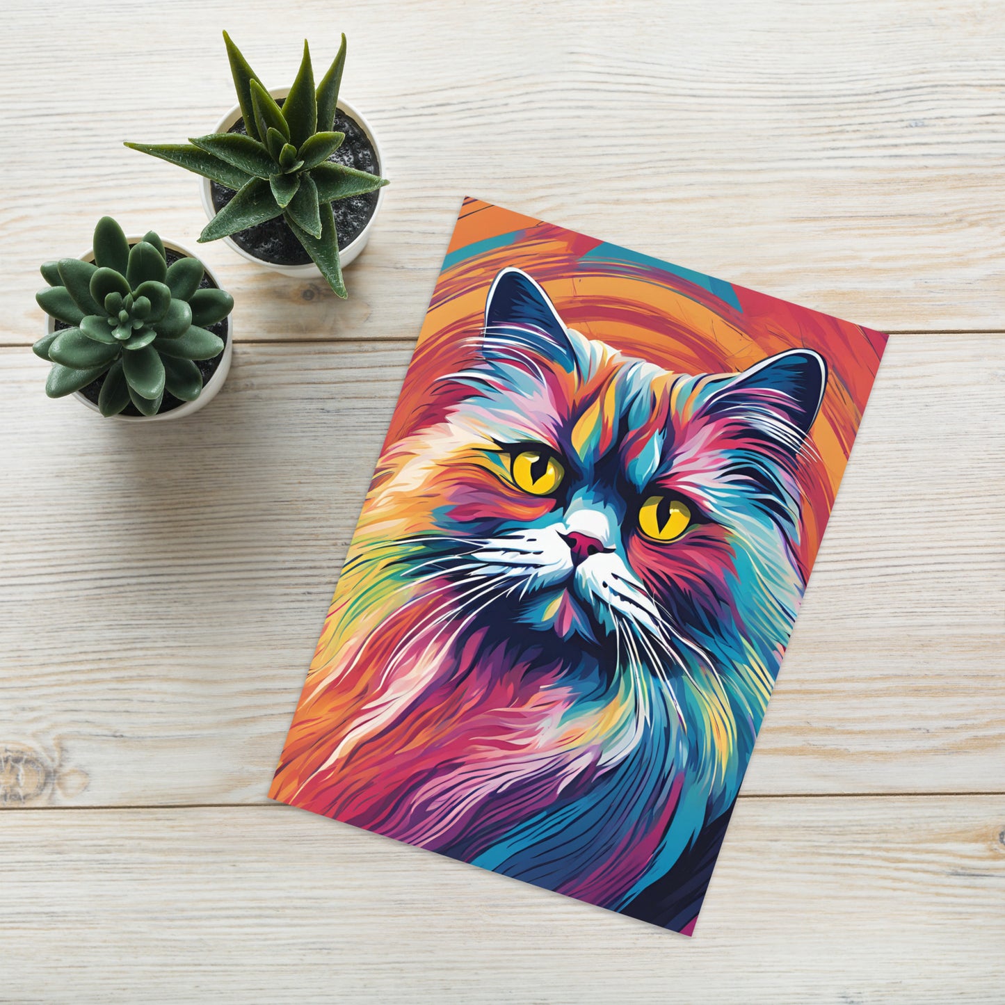 Abstract Persian Cat Card