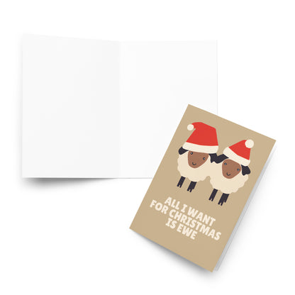 All I Want For Christmas Is Ewe - Unique Funny Christmas Card