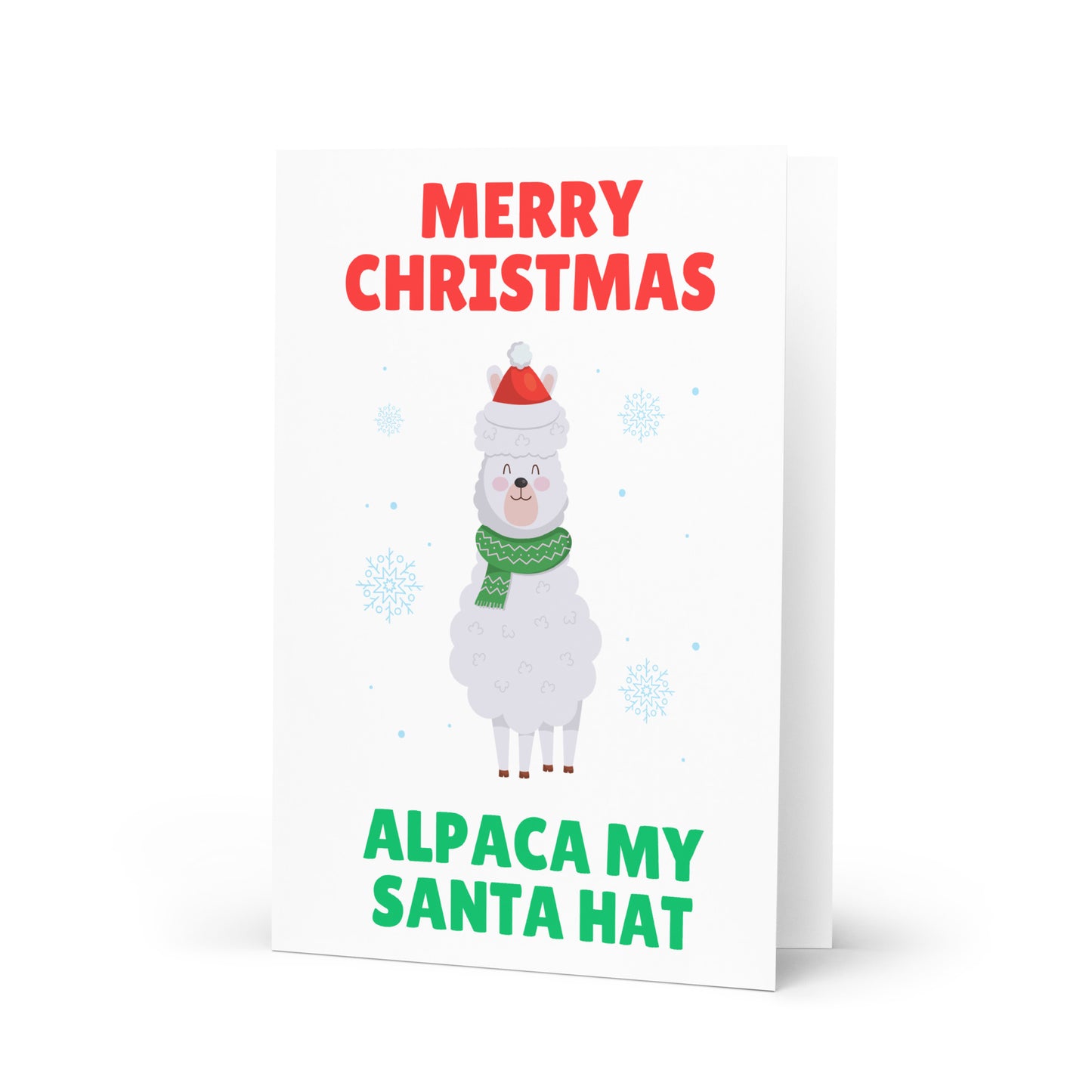 Alpaca My Santa Hat Funny Animal Christmas Card