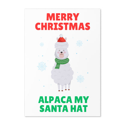 Alpaca My Santa Hat Funny Animal Christmas Card