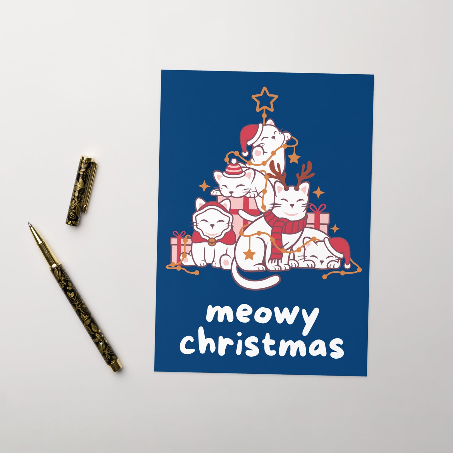 Meowy Christmas Cat Card