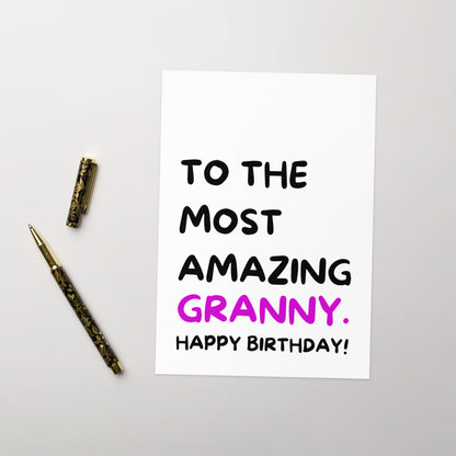 Most Amazing Granny Birthday Card