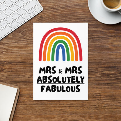 Mrs and Mrs Fabulous Card