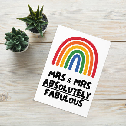 Mrs and Mrs Fabulous Card