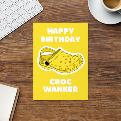 Croc Birthday Card Yellow