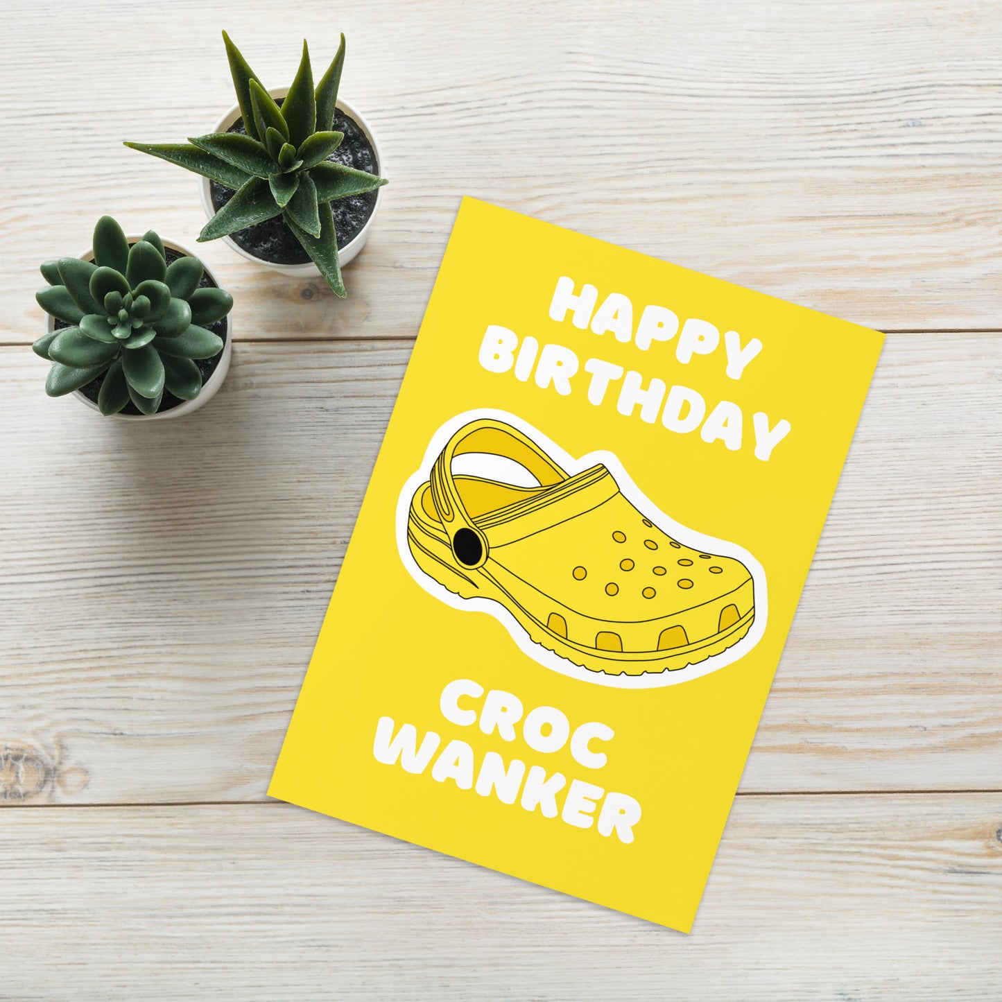 Croc Birthday Card Yellow