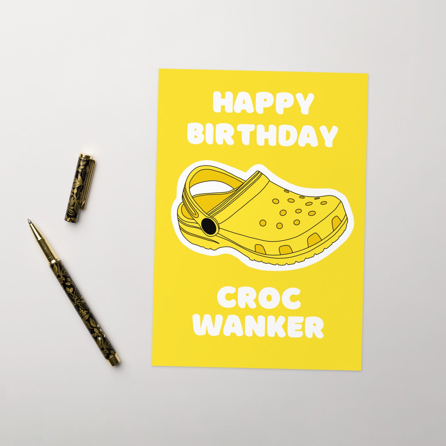 Croc Birthday Card Yellow