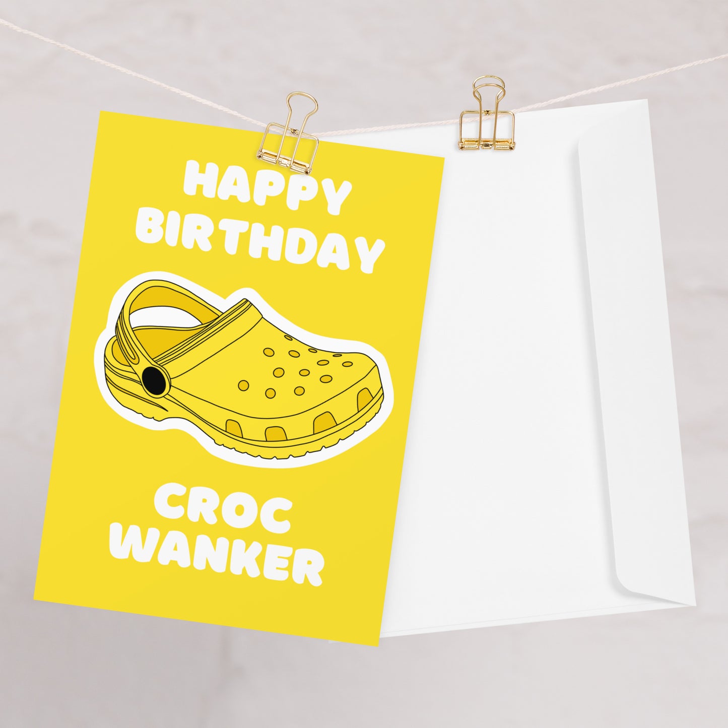 Croc Birthday Card Yellow