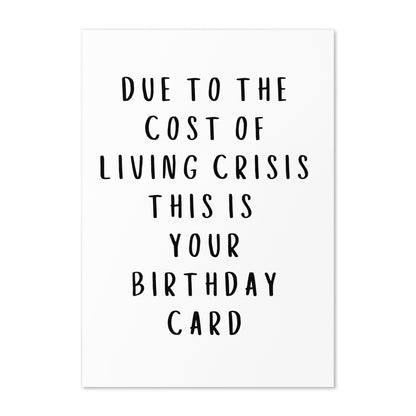 Cost of Living Crisis Birthday Card