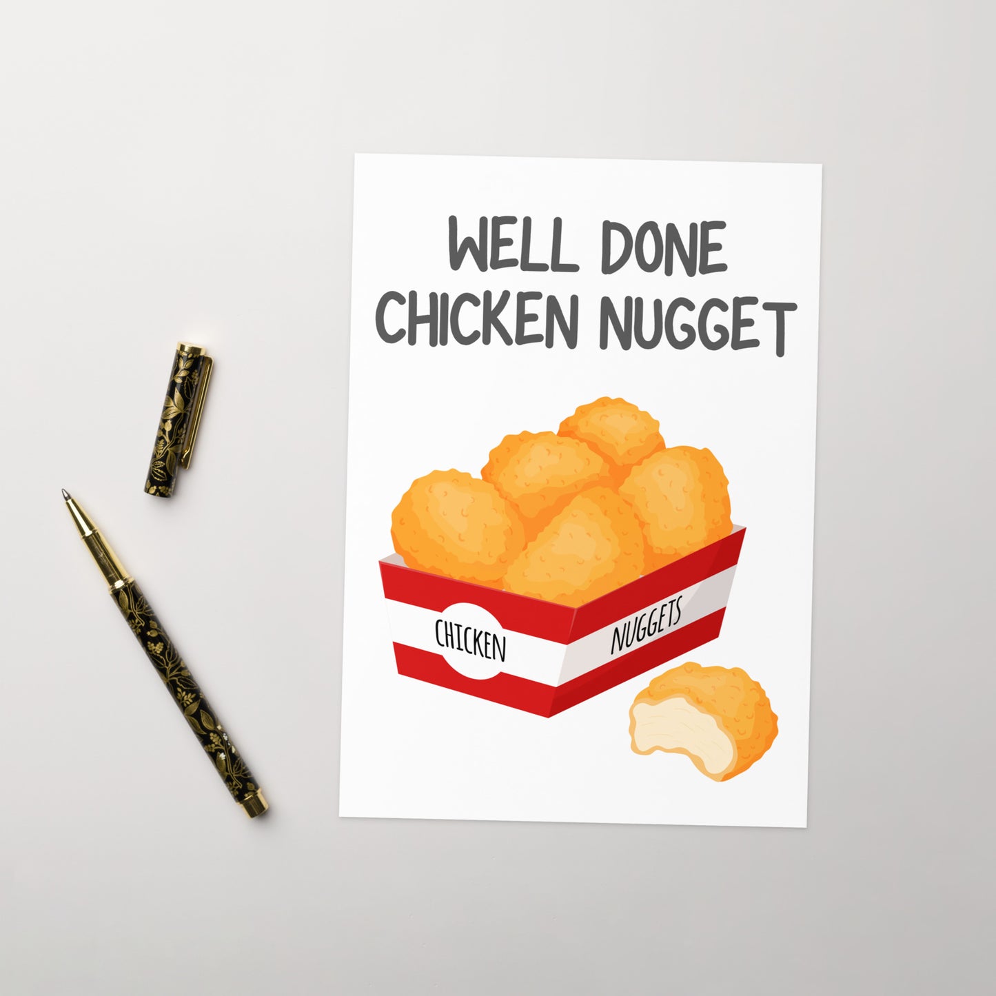 Well Done Chicken Nugget Congratulations Card