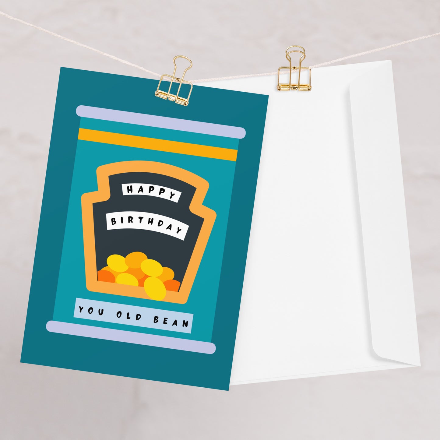 Baked Beans "Old Bean" Birthday Card - Novelty Funny Card