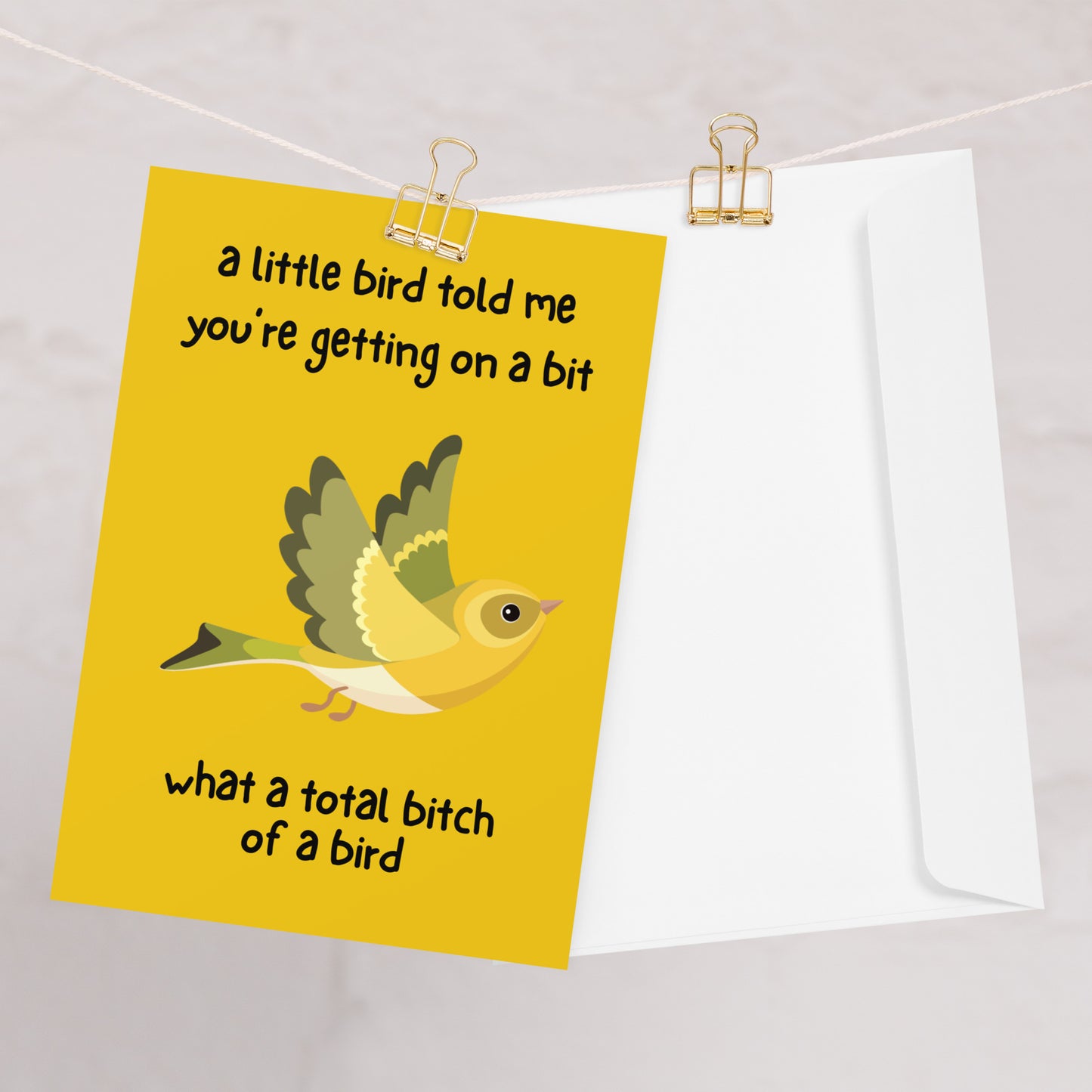 A Little Bird Told Me You're Getting Old Card - Funny Birthday Card - Silly Birthday Card