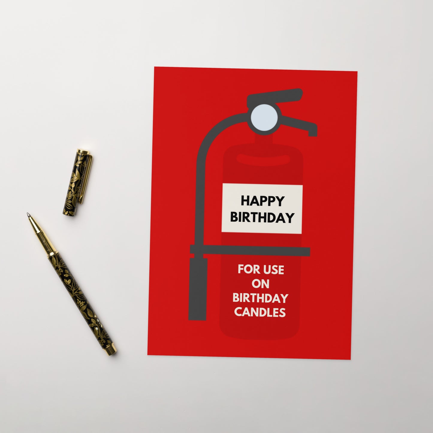 Funny Birthday Card - For Use On Birthday Candles Card - Joke Fire Extinguisher