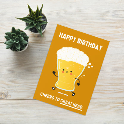 Great Head Birthday Card