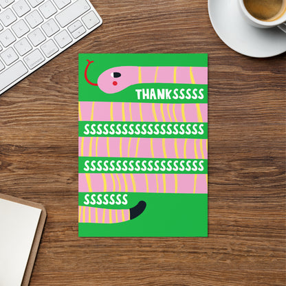 Snake Thank You Card - "Thankss"