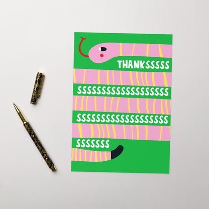 Snake Thank You Card - "Thankss"