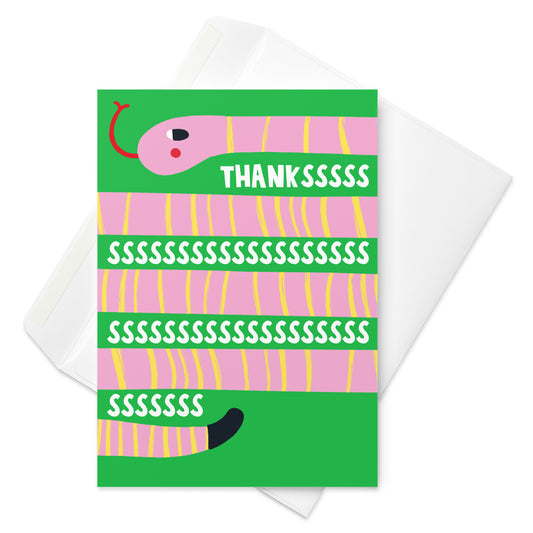 Snake Thank You Card - "Thankss"