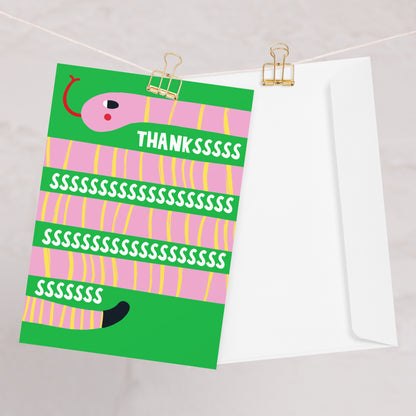 Snake Thank You Card - "Thankss"