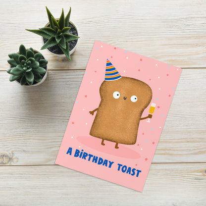 Funny Birthday Toast Pun Card