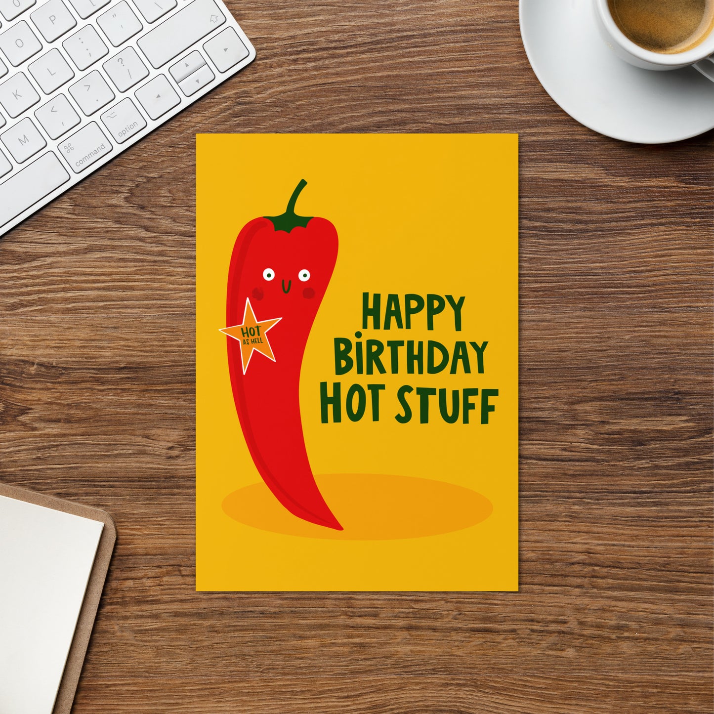 Funny Birthday Card - Spicy Chilli - Happy Birthday Hot Stuff