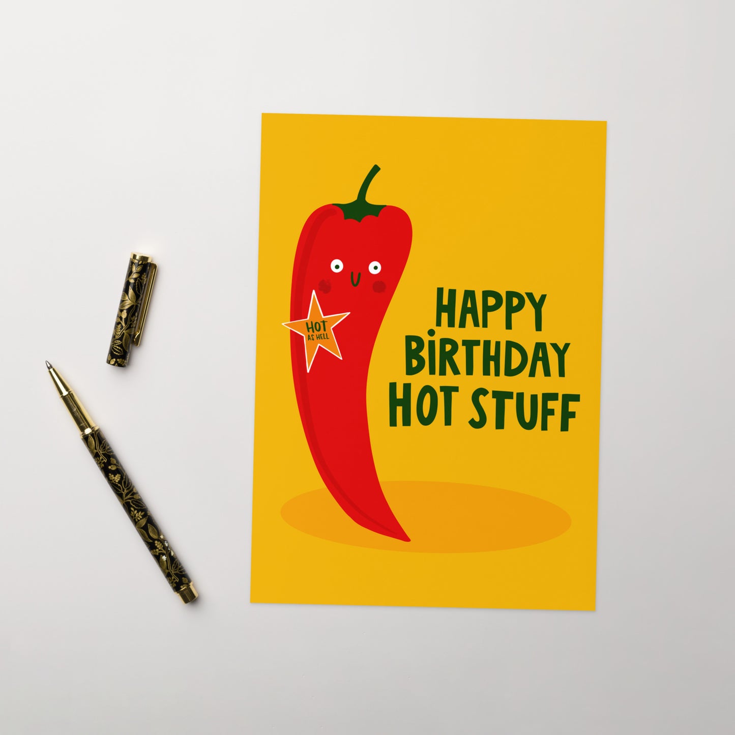 Funny Birthday Card - Spicy Chilli - Happy Birthday Hot Stuff