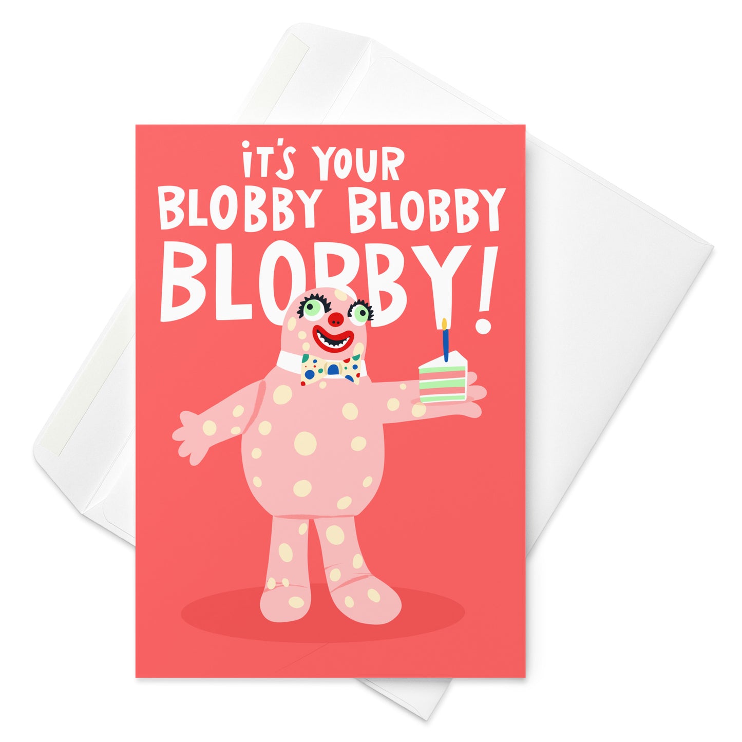 Mr Blobby Noel's House Party Funny Birthday Card