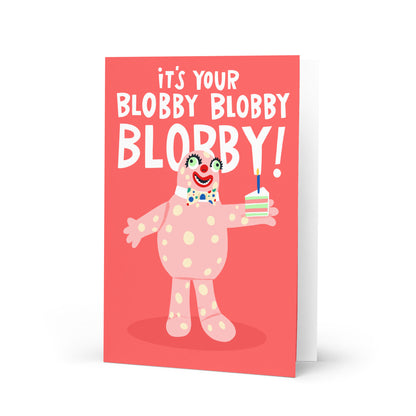 Mr Blobby Noel's House Party Funny Birthday Card