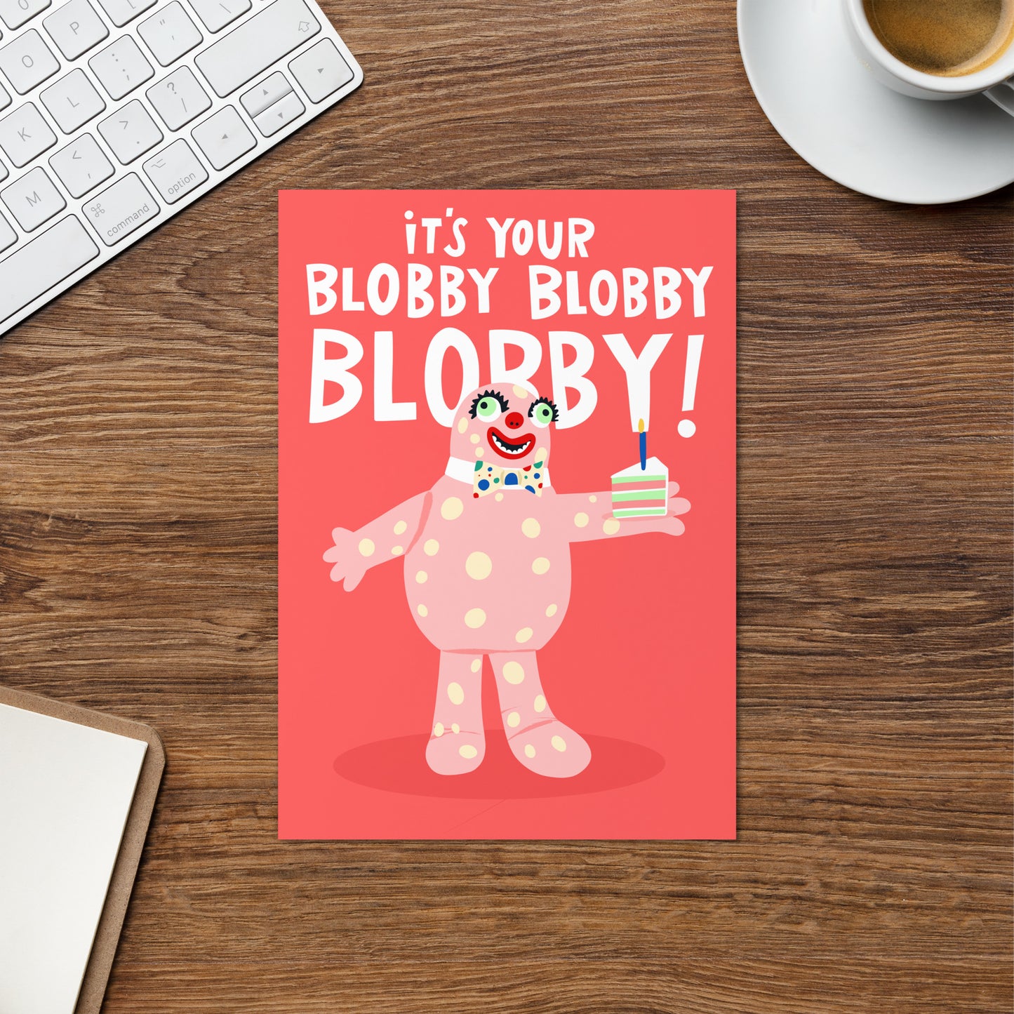 Mr Blobby Noel's House Party Funny Birthday Card