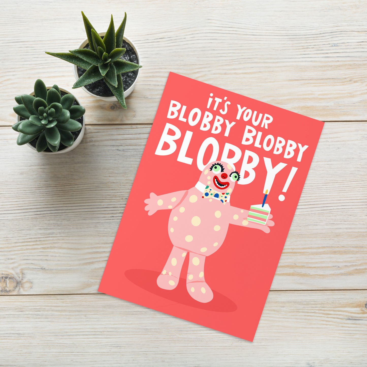 Mr Blobby Noel's House Party Funny Birthday Card