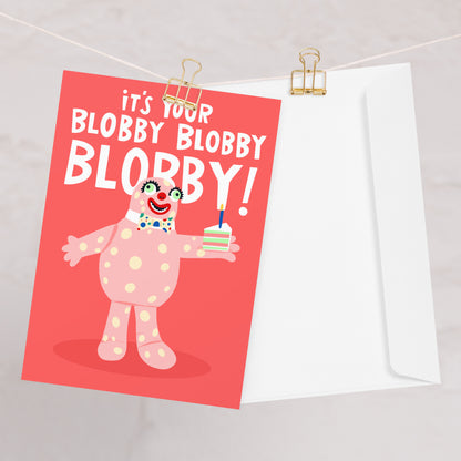 Mr Blobby Noel's House Party Funny Birthday Card