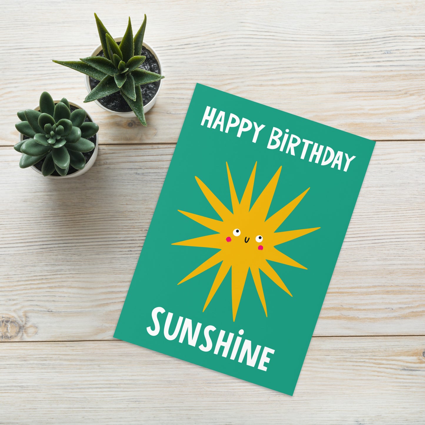 Cute Graphic Card - Smiley Sunshine - Happy Birthday