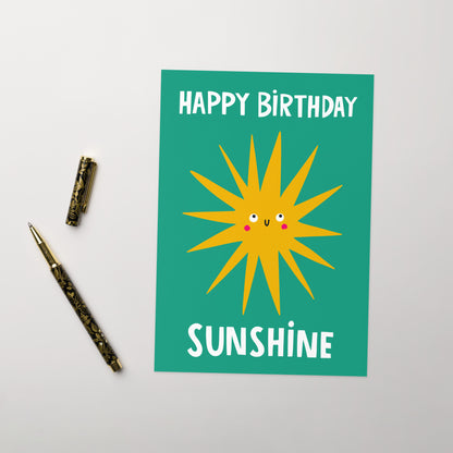 Cute Graphic Card - Smiley Sunshine - Happy Birthday