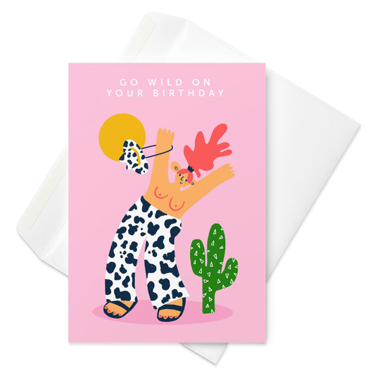 Go Wild Cowgirl Birthday Card