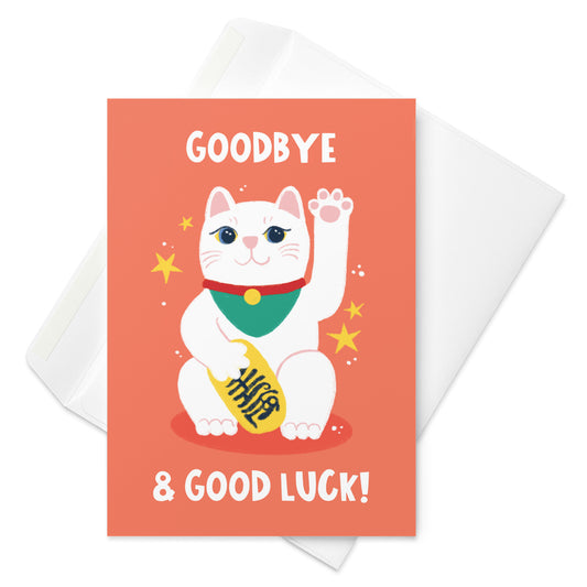 Goodbye & Good Luck Chinese Cat Card