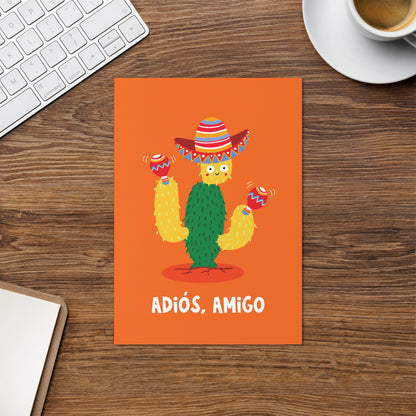 Adios Amigo Goodbye Leaving New Job Retirement Card