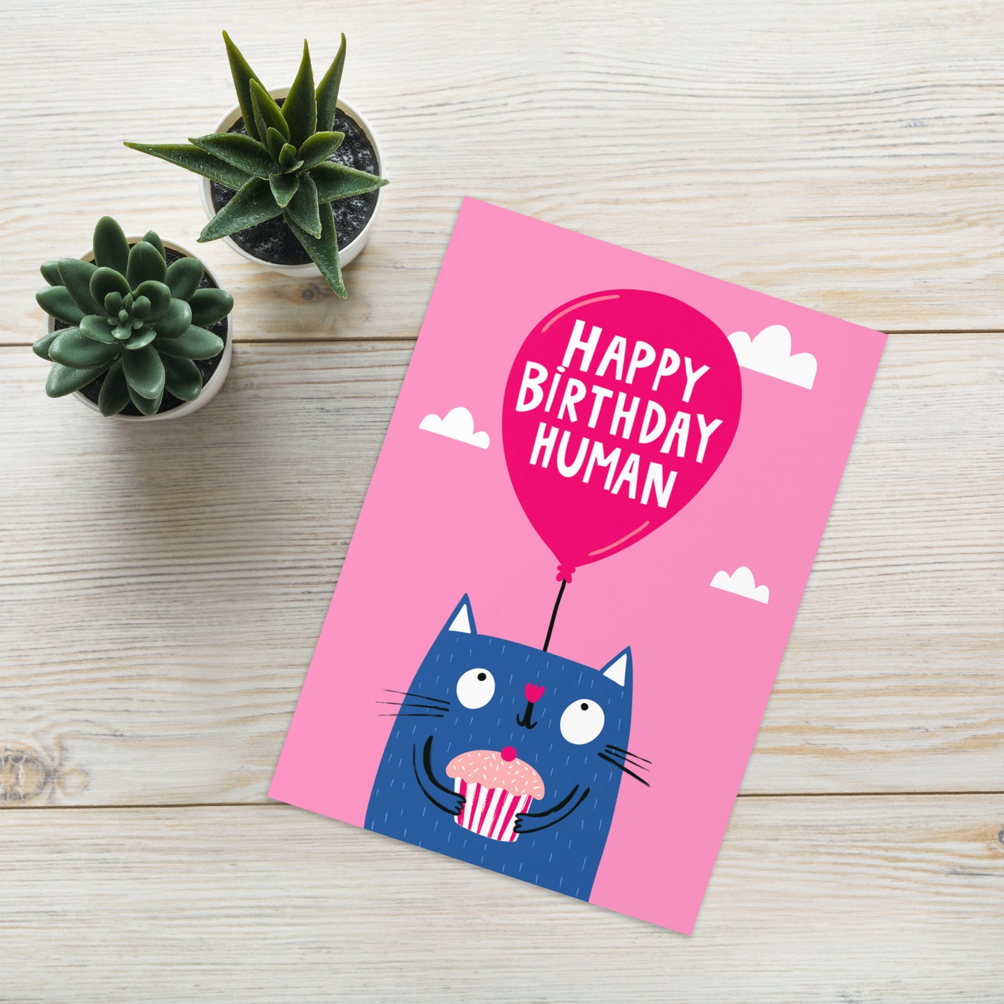 Cute Birthday Card For Cat lover - Cake - Happy Birthday Human