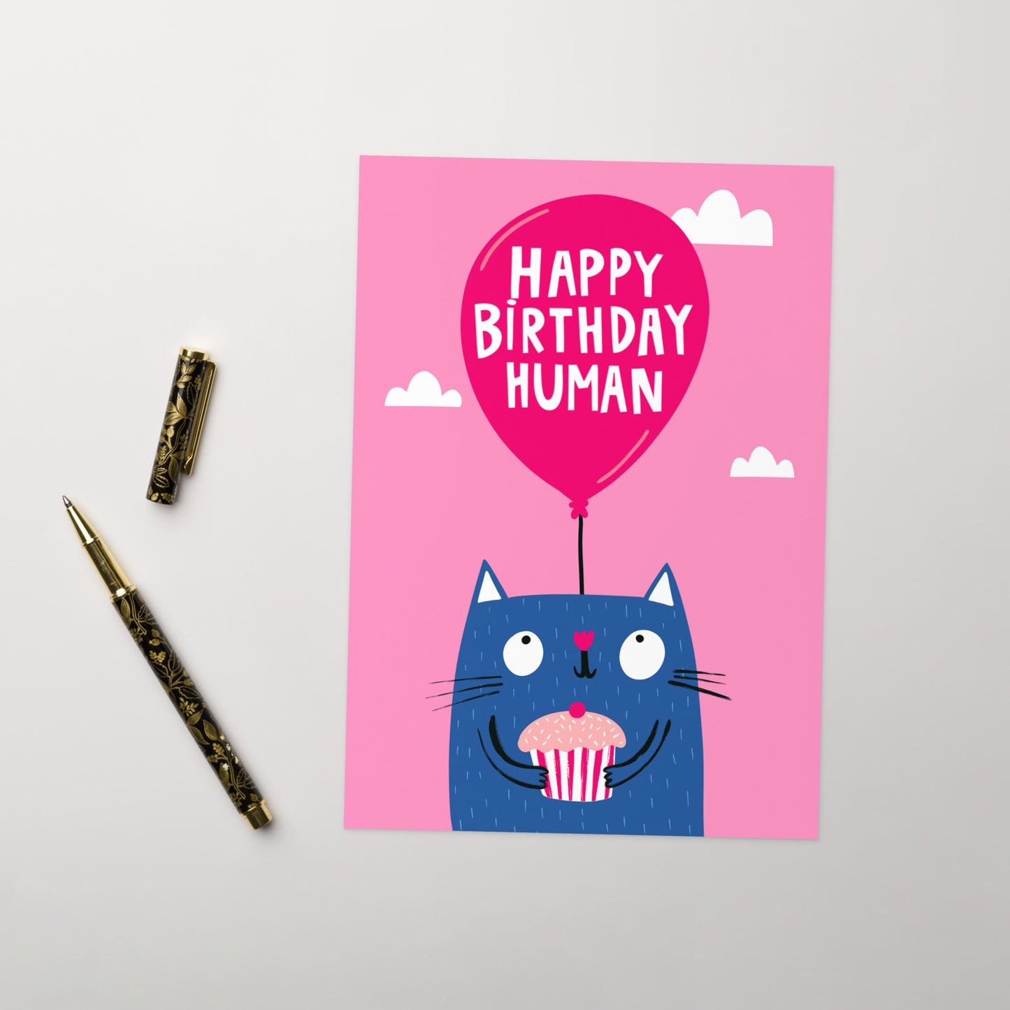 Cute Birthday Card For Cat lover - Cake - Happy Birthday Human