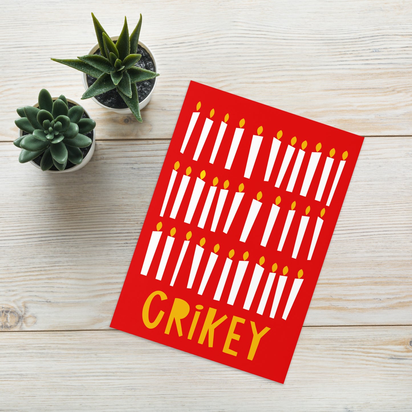 Crikey Candle Birthday card