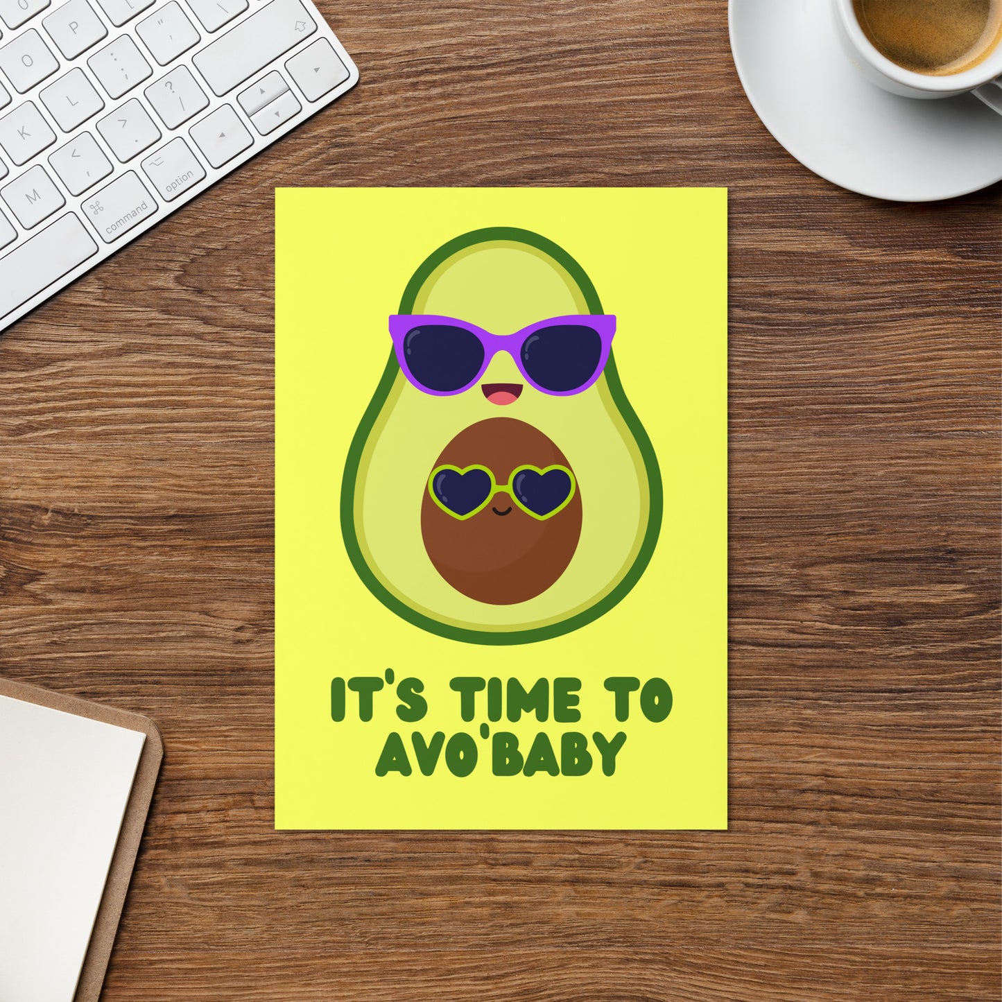 Avo' Baby Avocado Card New Baby & Baby Shower Card - Gender Reveal