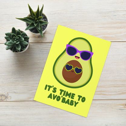 Avo' Baby Avocado Card New Baby & Baby Shower Card - Gender Reveal